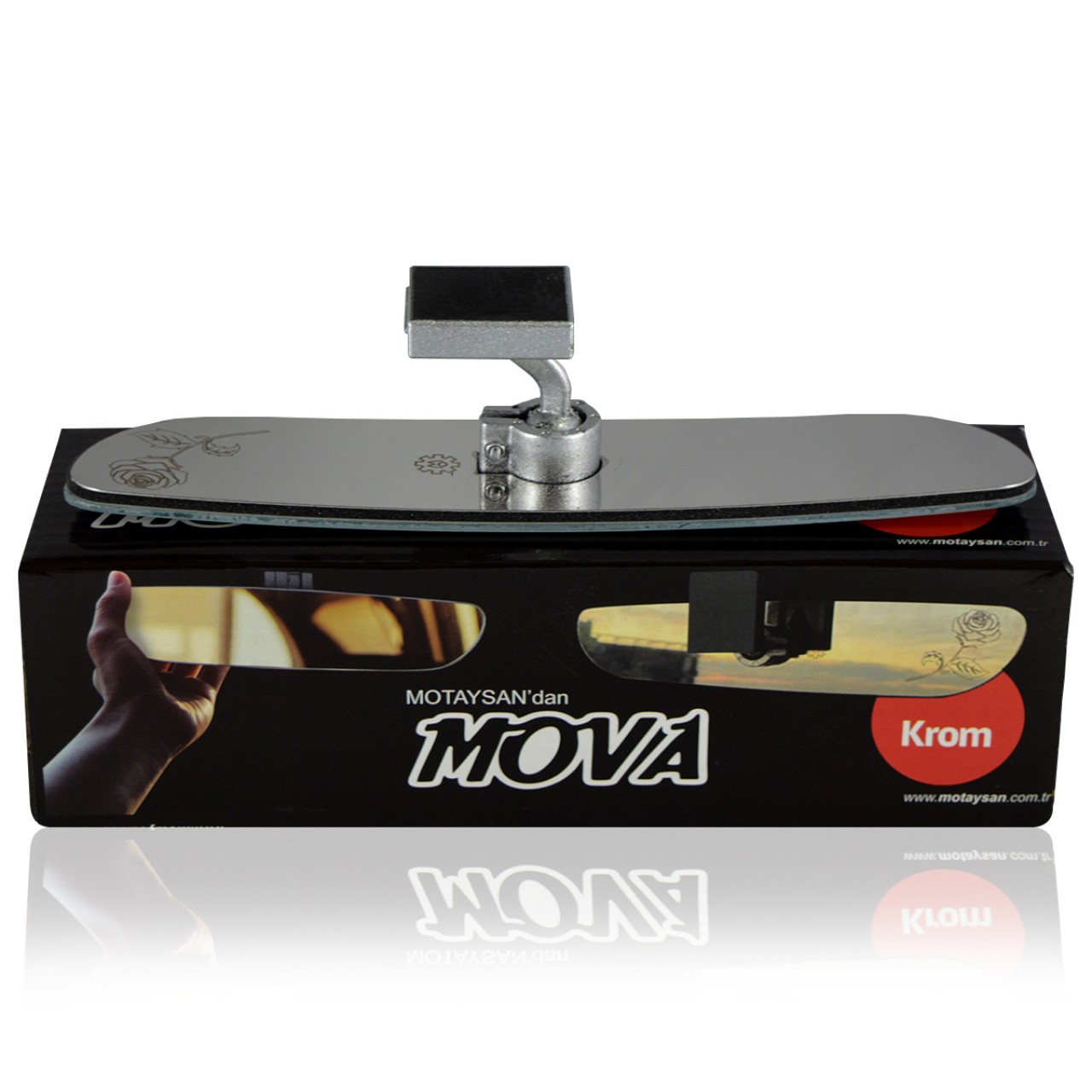Mova Krom-6 Dik Kollu Universal İç Dikiz Aynası 275x60 mm
