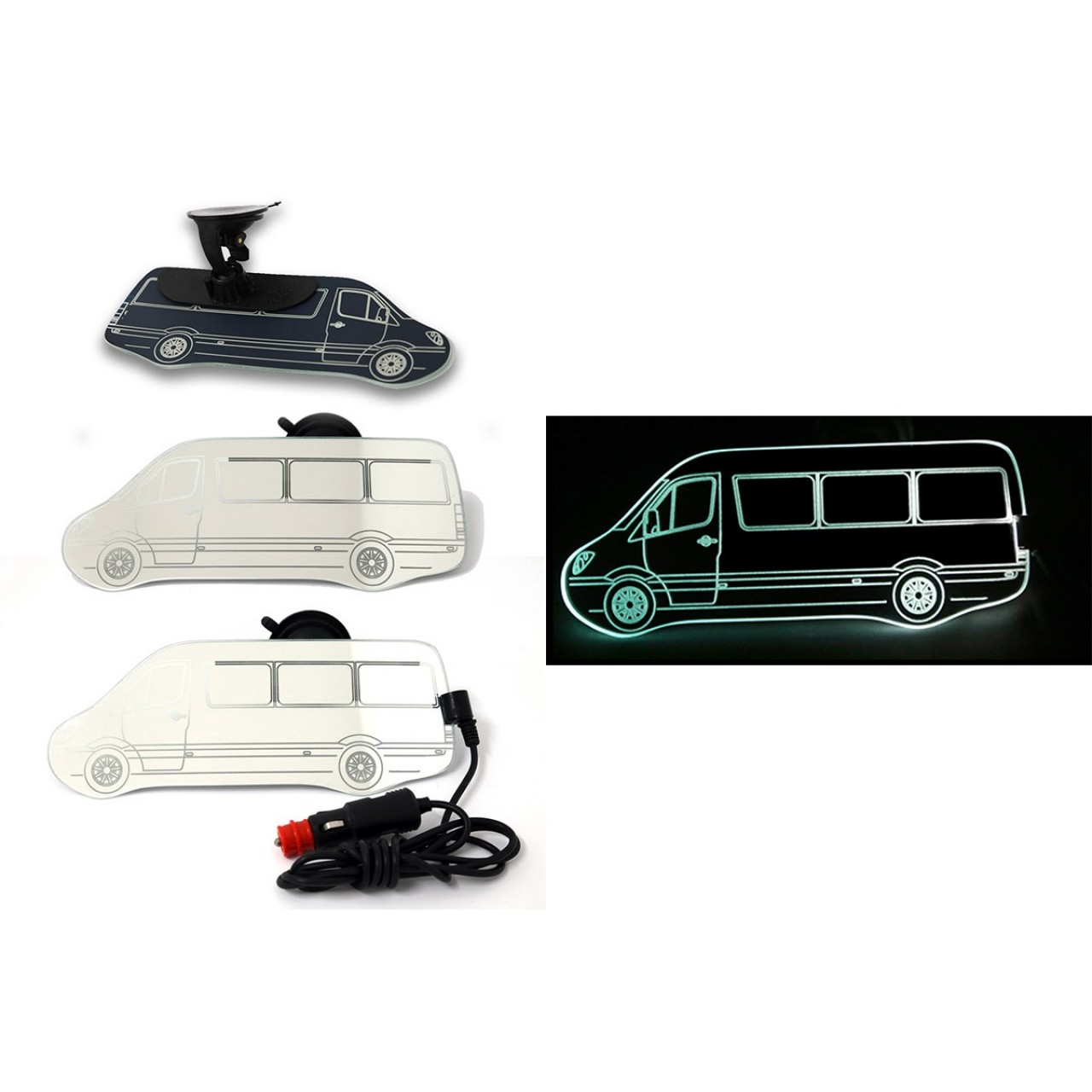 Minibüs Sprinter Kiva Işıklı İç Dikiz Aynası 100x250 mm