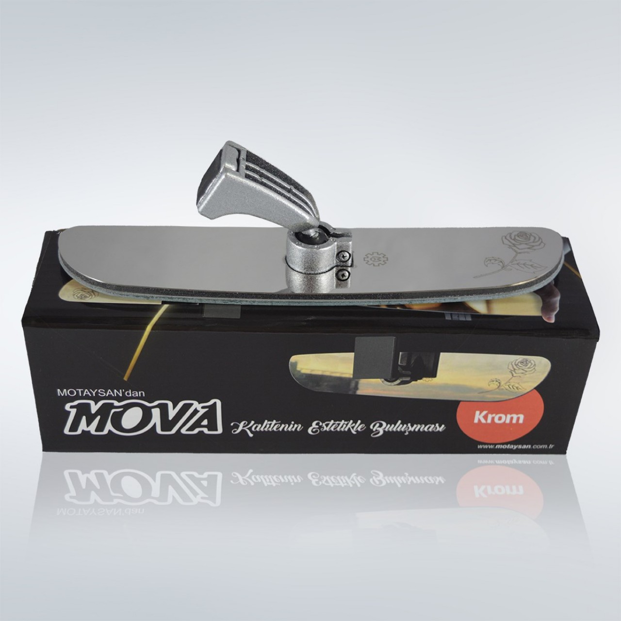 Mova Krom-5 Şahin Ayaklı Universal İç Dikiz Aynası 250x50 mm