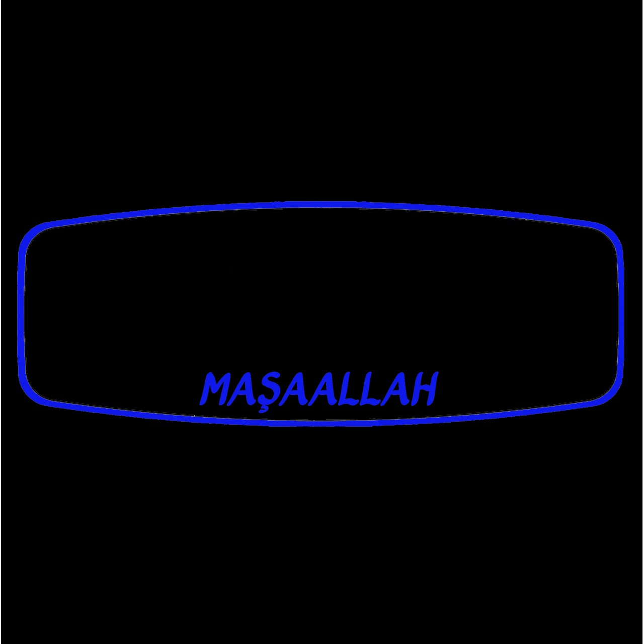 PALA KOLLU-1-E R450/ YAKAMOZ   / MAVİ    (   MAŞAALLAH TÜRKÇE  )  Işıklı İç Dikiz Aynası 320X115 mm 