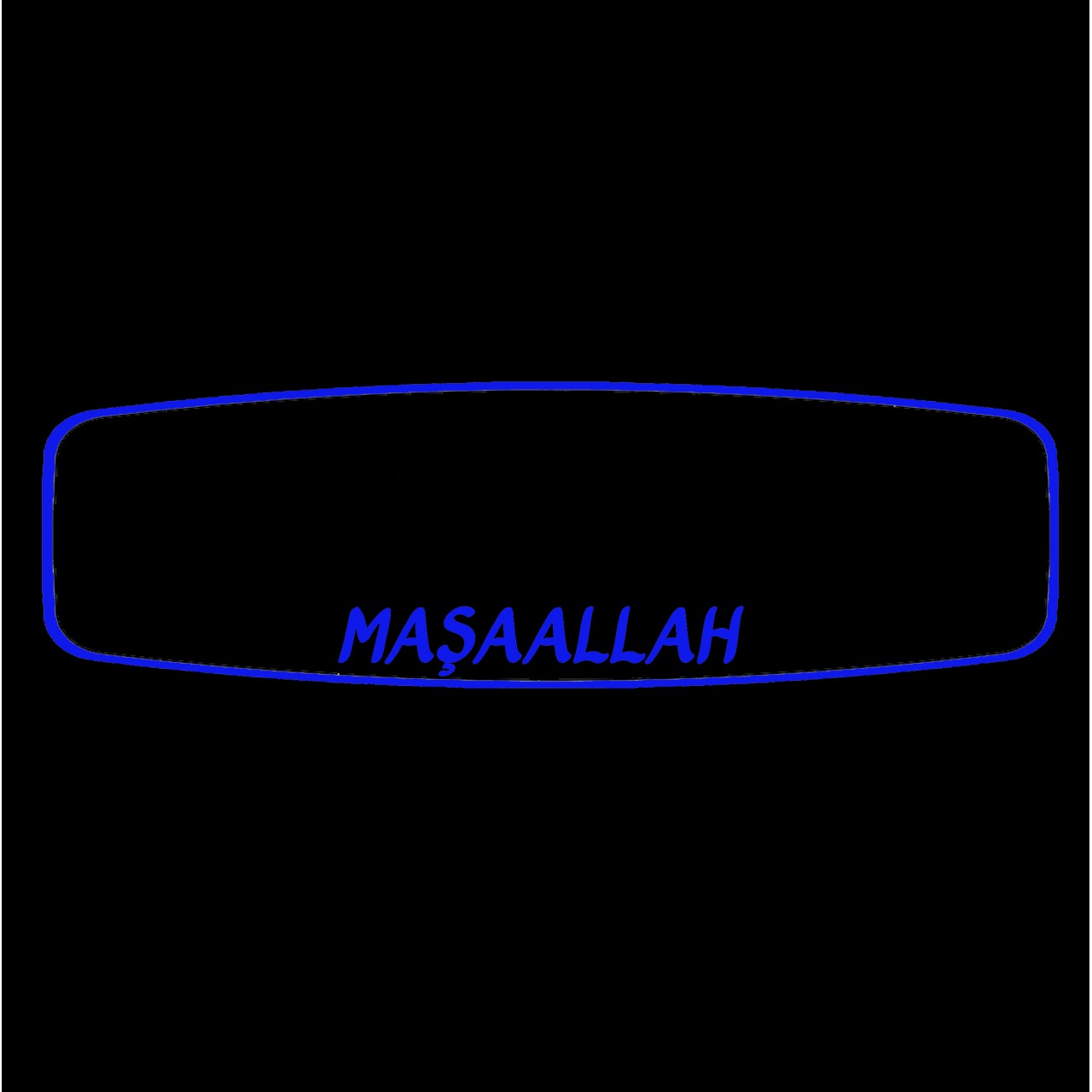 CİCİ ŞAHİN AYAKLI-2  R450 / YAKAMOZ   / MAVİ    (   MAŞAALLAH TÜRKÇE  )  Işıklı İç Dikiz Aynası 300X80 mm