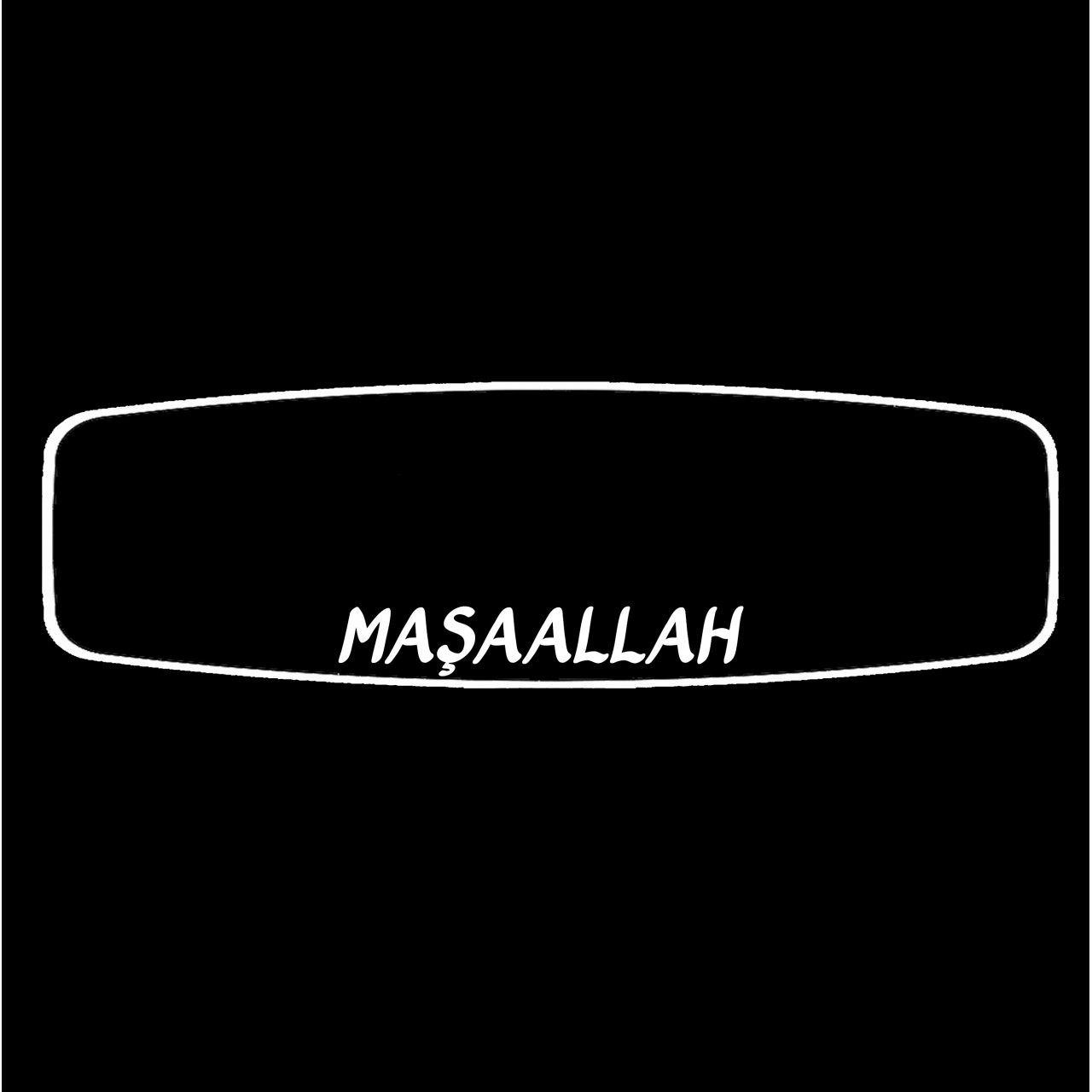 CİCİ KOLLU-2 R450 D/ YAKAMOZ   / BEYAZ    (   MAŞAALLAH TÜRKÇE  )  Işıklı İç Dikiz Aynası 300X80 mm