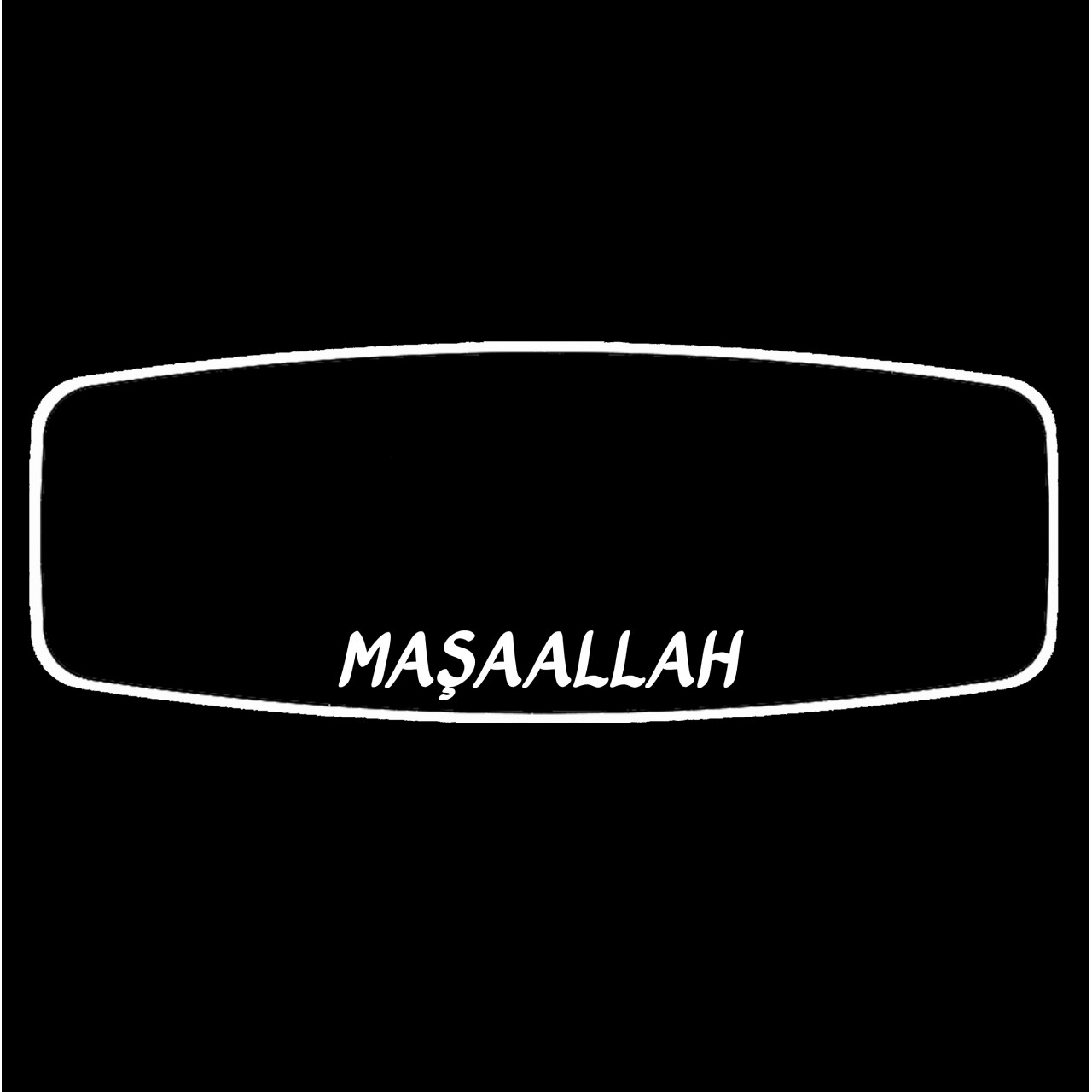 PALA KOLLU-1-D R450/ YAKAMOZ   / BEYAZ    (   MAŞAALLAH TÜRKÇE  )  Işıklı İç Dikiz Aynası 320X115 mm 